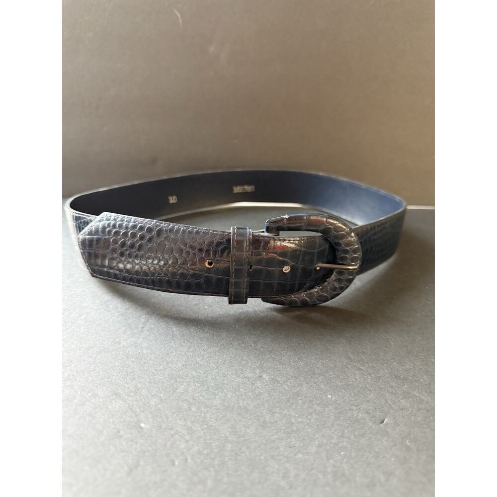 Vintage Astor Alligator Reptile Leather Belt Womens Size 10 Blue Classic Career